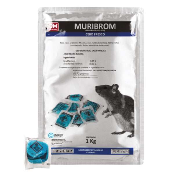 MURIBROM (Brodifacoum 0.005 %)-CEBO FRESCO PASTA BOLSA X 1 KG - VENENO PARA RATAS